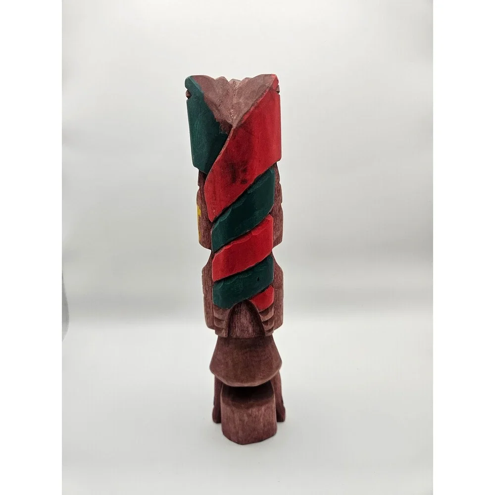 Vintage Handcarved Lightweight Wooden Folk Art Aztec/Mayan Style Totem 9